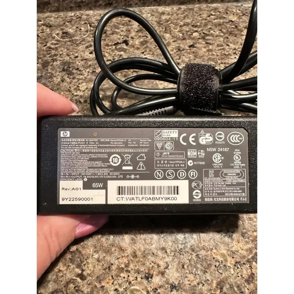 Genuine HP 65W AC Adapter 18.5V 3.5A PPP009L-E 534092-001 N17908 N193 Original